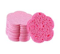 Sdlnklm 50 Piezas Almohadillas Limpiadoras Faciales Esponjas Faciales Comprimidas Elásticas Suaves Porosas Material Algodón Pulpa Adecuado para Viaje Uso Diar, Forma de flor de ciruelo