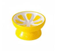 Sdlnklm Comedero Inclinado para Gato Plato Cerámica Base Elevada Forma Segmentada Función Antideslizante Facilita Comer Adecuado para Mascotas Gatos Salón, Amarillo
