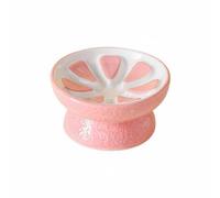 Sdlnklm Comedero Inclinado para Gato Plato Cerámica Base Elevada Forma Segmentada Función Antideslizante Facilita Comer Adecuado para Mascotas Gatos Salón, Rosa