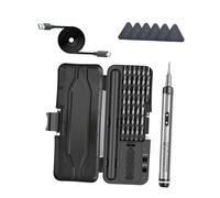 Sdlnklm Destornillador Eléctrico Mini Portátil con Función Inalámbrica Kit de Reparación Recargable para Electrónica Iluminación LED Integrada Diseño, Gris