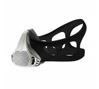 Sdlnklm Dispositivo de Entrenamiento de Oxígeno Máscara de Entrenamiento Pulmonar Simulación de Altura con Resistencia Regulable de 25 Niveles y Banda, Plateado, S