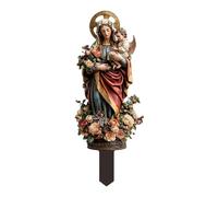 Sdlnklm Estaca de Jardín con Figura Religiosa, Letrero Acrílico 2D, Decoración Navideña para Maceta, Jardín, Interior/Exterior, Césped, Madre E Hijo