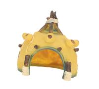 Sdlnklm Fishbowl Cueva Refugio Acuario Ornamento Resina Casa Escondite Decoración Realista Adecuada para Reptiles Y Peces en Pecera Terrario ACU, Amarillo