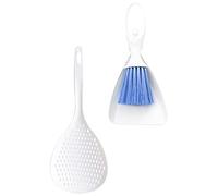Sdlnklm Kit de Limpieza de Comederos Y Bebederos de 2 Piezas con Recogedor Y Mini Cepillo, Accesorios de Limpieza de Plástico, Práctico para El Cuidado de Mas