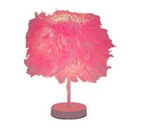 Sdlnklm Lámpara de Plumas LED Decorativa Escritorio Moderna Base Plumas Iluminación Suave para Dormitorio Sala de Estar Niños Oficina Regalos Familia, Rosado