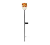 Sdlnklm Lámpara Solar de Jardín de Cristal Rosa, Adorno para Maceta, Varita Luminosa, Flor Decorativa, Pétalos de Cristal Difusores, Retorcido Hecho a M, Style D