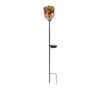 Sdlnklm Lámpara Solar de Jardín de Cristal Rosa, Adorno para Maceta, Varita Luminosa, Flor Decorativa, Pétalos de Cristal Difusores, Retorcido Hecho a M, Style C