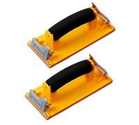 Sdlnklm Lijadora Manual de 2 Piezas con Mango de Esponja, Clip Metálico Y Papel de Lija Flexible de Cambio Rápido para Lijar Paredes, Yeso, Madera Y Metal, mango negro
