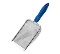 Sdlnklm Litter Accesorio para Mascotas Pala de Acero Inoxidable Reforzado Mango Fácil de Agarrar Diseño con Rejilla Eficiente Útil para Adoptantes Casas, Malla de 3.8X3.8mm