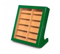 Sdlnklm Organizador de Gafas Caja Expositor Estuche Vitrina Compartimentos Diseño Inclinado Madera MDF Panel de Vidrio Cierre Estable 12 Compartimentos, Array, color to 5, Estilo De Tapa Abatible