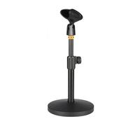 Sdlnklm Soporte de micrófono con base de disco, resistente, altura ajustable, accesorios, color negro, soporte profesional para presentaciones, reuniones, Negro