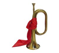 Sdlnklm Trompeta de Vítores Portátil con Paño Rojo, Trompeta de Caballería de Latón de 13 Pulgadas.