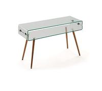 SDM Consola de diseño Amsterdam, Madera, Cristal Curvado, 10 mm. de Espesor, Consola de diseño, Madera, Cristal Curvado, 10 mm. de Espesor.