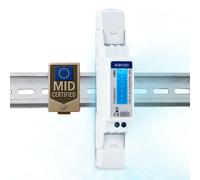 SDM120D monofásico, medidor de potencia de carril DIN de 45 amperios kWh, medidor de pulso 1000imp/kWh. pantalla LCD digital (sin versión de retroluz). Certificado MID/calibrado