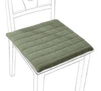 SDNAM Cojines para Silla de Oficina Cuadrado - Pana con Lazos, Cremallera Desmontable - Antideslizantes para Cocina, Jardín, Sala, Interior y Exterior(@8,40X40cm)