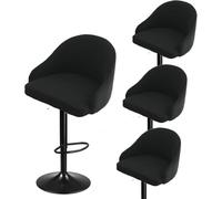 SDNAM Funda de Taburete de Bar con Respaldo Elástica Pack 4/2/1, Funda para Silla de Comedor Elástica Fundas para Taburetes de Cocina para Taburetes Altos para Bar, Casa, CafeteríA o Fiesta(H19,4PCS)