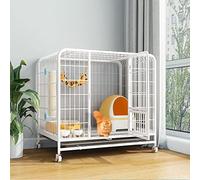 sdneNest Jaula para gatos, jaula de metal rodante para animales pequeños para gatitos, hurones, chinchillas, jaula de animales pequeños con bandeja, 70 x 54 x 78 cm