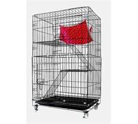 sdneNest Jaula para mascotas, doble cabaña, plegable, con cifrado, para mascotas, gran espacio, jaula para mascotas, 76 x 50 x 115 cm