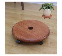 sdneNest Soporte para macetas de interior, ruedas Eith, organizador de madera de 9 pulgadas y 10 pulgadas, rodillo redondo para macetas móviles, para flores grandes, naranja, 23 cm