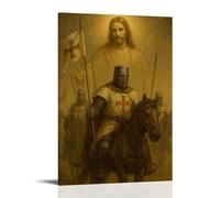 sdnkbro Póster decorativo de Jesús Caballeros Templarios, lienzo, póster de pared e imagen artística moderna para decoración de dormitorio familiar, 16 x 24 pulgadas (40 x 60 cm)