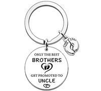 SDOFY Uncle To Be Gifts New Uncle Gifts Uncle Announcement Gifts Only The Best Brothers Get Promoted to Uncle Llavero, plata, Taille unique