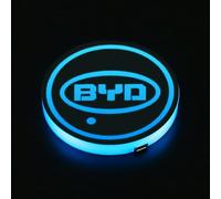 Sdosye 2 Piezas LED 7 Colores luminiscente Coche Posavasos,para BYD Seal U DM-i Antideslizantes Portavasos Almohadilla Interiores Accesorios