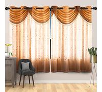 SDOTPMT 107x245cm Lujo Clásico Cortina de Ventana Europeo Tribunal Estilo Floral Cortinas para Ventanas Elegante Flor Patrón Cortinas Opacas para el salón Dormitorio, 2 Paneles