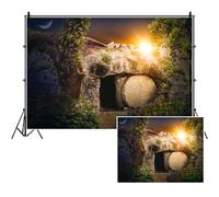 SDOTPMT 10x7ft Respaldo de poliéster Tumba Piedra Fondo Cruz luz de la pasión de Jesús Dios Bendiga a los Cristianos de Jesús Rezando por el Papel Pintado de los Accesorios del Estudio fotográfico