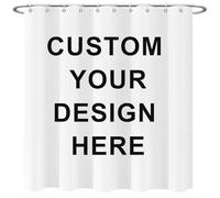 SDOTPMT 150x180cm Cortinas de Ducha Personalizadas Añada su Foto artística única Imagen Texto Insignias Cortina de Ducha Impermeable Personalizada para Cuarto de baño Cuarto de Lavado del con Gancho