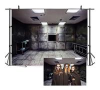 SDOTPMT 2,2x1,5m Gloomy Hospital Room Photography Fondo Tattered Lockers Bloodstain on The Wall Floor Background Horrible Halloween Party Banner Kids Adults Portraits Photo Studio Props