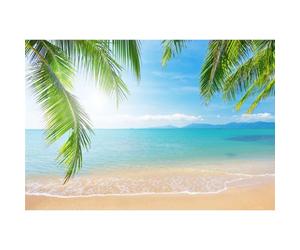 SDOTPMT 2,2x1,5m Verano Tropical Beach Backdrop Palm Leaves Ocean Island Seaside Escena de Fondo para Mar Viaje Vacaciones Niño Pareja Adulto Retrato Foto Estudio Atrezzo Papel Pintado