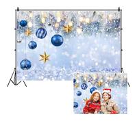 SDOTPMT 5x3ft Fotografía de Fondo de poliéster navideño Copo de Nieve Bokeh árbol de Bolas de Navidad Fiesta navideña de Fondo Paisaje Invernal decoración de Fondo Estudio Accesorios