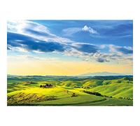 SDOTPMT 7x5ft Vista de montaña Toscana detrás poliéster Cielo Azul y Nubes Blancas Aire Libre en Primavera y Verano Paisaje Natural Fresco Fondo Imagen de Video Accesorios de Estudio