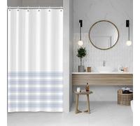 SDOTPMT 90 x 180 cm cortina de ducha estilo bohemio retro chic moderno minimalista rayas azul cortina de baño rústica casa de campo clásica estética cortina de baño decoración de baño poliéster con