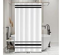 SDOTPMT Cortinas de Baño 90x180cm en Blanco y Negro - Clásicas Modernas a Rayas Negras - Decoración Minimalista para Granjas Rurales