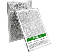 SDRZJX Paquete de 2 filtros de grasa de aluminio para microondas | Repuesto #: WB02X32793 WB02X25388 AP6890094 PS12722303 4930951 Filtro lavable y reutilizable de 5 x 7-0.6 x 3/32 pulgadas