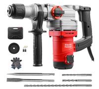 SDS Plus 1900 W, mango antivibración y embrague de seguridad, con accesorios, cincel y maletín, para hormigón, mampostería, paredes, dos modos. El diámetro máximo de perforación en hormigón es de 32