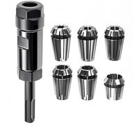 SDS Plus - Juego de pinzas de conversión de taladro eléctrico, adaptador adecuado para sujetar varias brocas con (6, 1/4, 8, 9.5, 10, 1/2) vástagos SDS-Plus herramientas de martillo giratorio