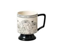 SDSLKAVHZ Flores retro tazas de café de pies altos con cucarachas - horno de microndas 430ml mesas descentralizadas de café de cerá, tazas creadas de regalo para parejas