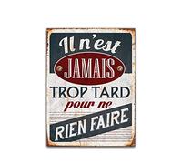 SDT Placa Decorativa de Metal, 40 x 30 cm, no es Demasiado Tarde para no Hacer Nada