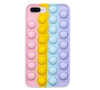 SDTEK Funda Compatible con iPhone 6+ / 7+ / 8+ Plus, Bubble Pop De Silicona Suave Fidget Case (arcoíris)