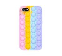SDTEK Funda Compatible con iPhone SE 2022/2020, iPhone 7/8 / 6s / 6, Bubble Pop De Silicona Suave Fidget Case (arcoíris)