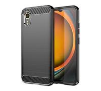SDTEK Funda para Samsung Galaxy Xcover 7 [Fibra de Carbon TPU] Case Bumper Cover Suave Silicona (Negro)