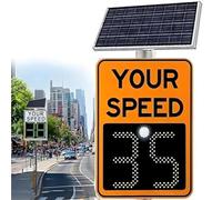 SDTOOP Señal de límite de Velocidad con Radar Solar: señal de Advertencia Vial Ajustable con Accesorios, indicador de límite de Velocidad máxima(60x90cm/23.6x35.4in,Orange)