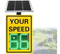 SDTOOP Señales Digitales De Detector Velocidad Rader, Señal Visualización Radar LED con Energía Solar, Resistente Al Agua Ip65, Límite Máximo Ajustable For Seguridad Vial(Yellow,24”*35“)