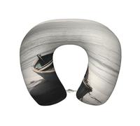 SDTYKHJ Boat by The Sea - Almohada de cuello de viaje, cómoda almohada de espuma viscoelástica en forma de U para apoyo a la cabeza, almohadas de viaje para aviones, almohada portátil de viaje para el