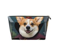 SDTYKHJ Bolsa de maquillaje de viaje de gran capacidad para mujeres, bolsa de afeitado portátil impermeable pequeña bolsa de aseo para Halloween, corgi, perro, bruja, organizador de cosméticos para