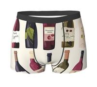 SDTYKHJ Cute Wines Bottle - Calzoncillos tipo bóxer elásticos que absorben la humedad para hombre, Negro, XXL