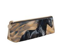 SDTYKHJ Estuche para lápices, bolsa de maquillaje de piel con diseño de caballo árabe