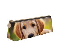 SDTYKHJ Estuche para lápices con diseño de cachorro Golden Retriever, bolsa portátil para monedas, bolsa de cosméticos estética, bolsa de maquillaje de piel